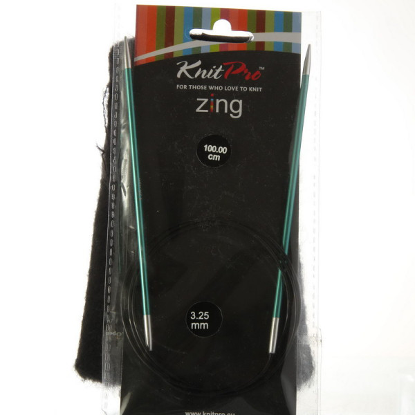 Спиці для в’язання на тросику KnitPro Zing 100 см